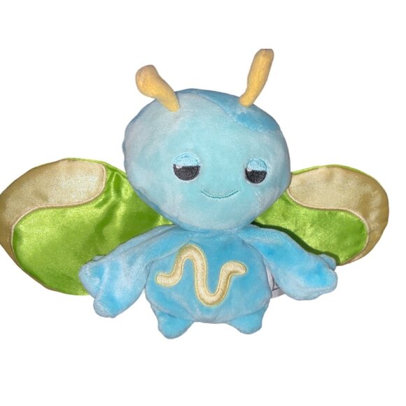 Baby GUND Butterfly Plush Toy Blue With Green & Yellow Satin Wings For Infants S - Picture 1 of 10